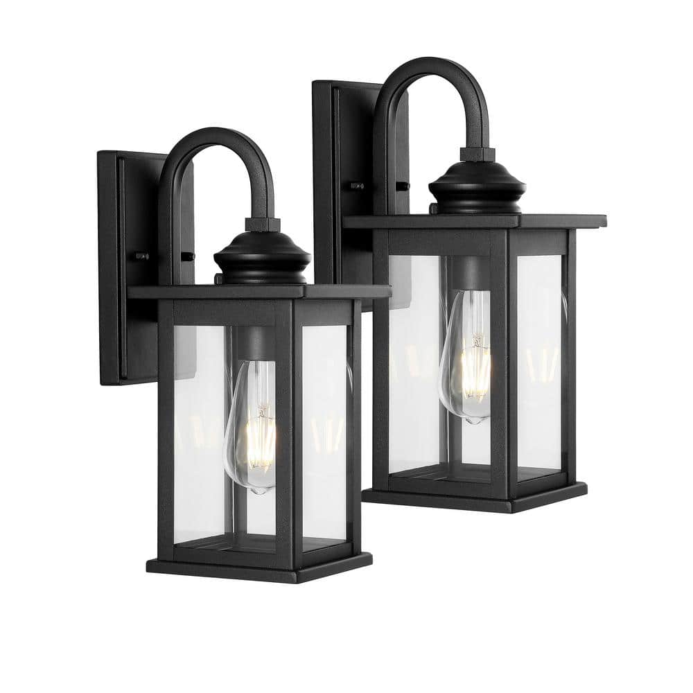JONATHAN Y Cary 1-Light 5.9 in. Black Outdoor Wall Cylinder Light