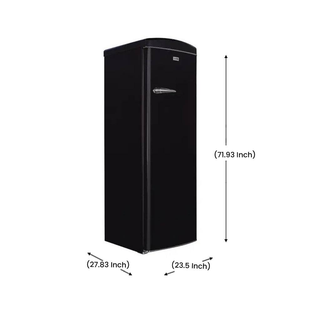 Black Retro Single Door Refrigerator with Frost Free Technology