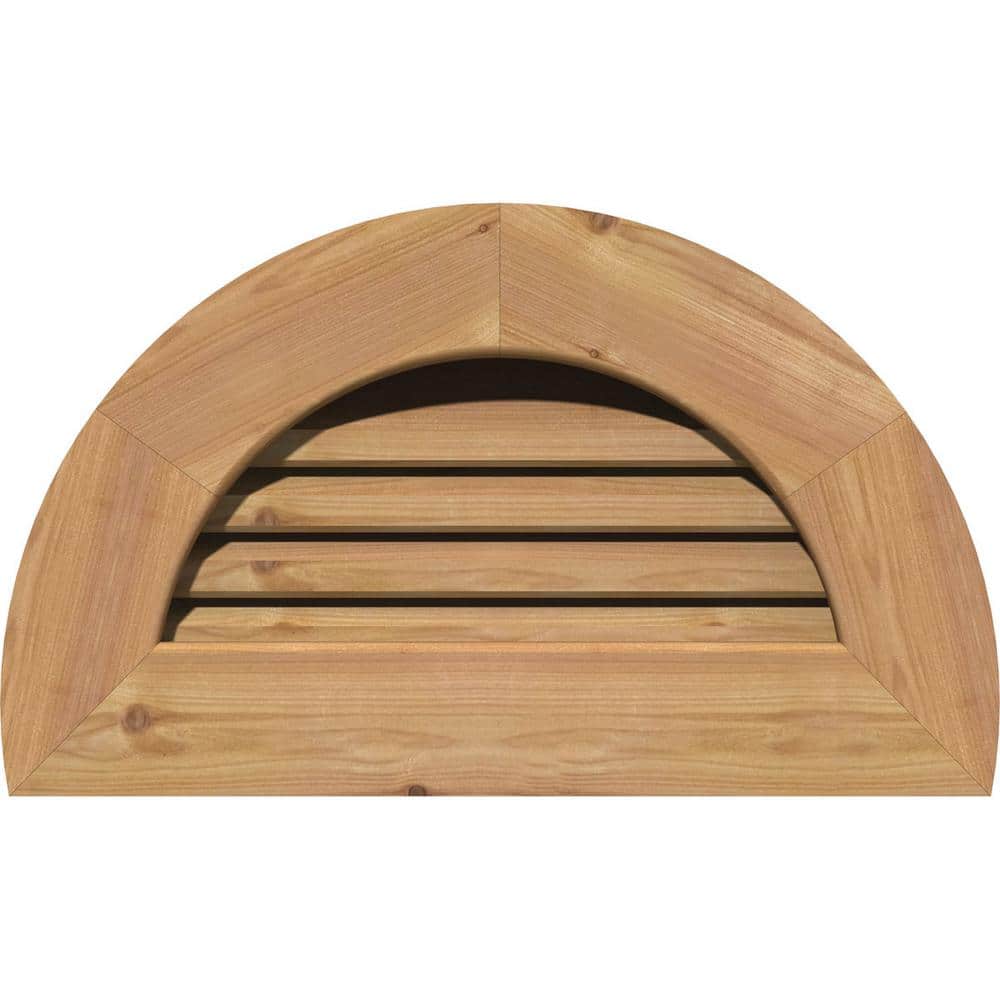 31 in. x 18 in. Half Round Unfinished Smooth Western Red Cedar Wood Paintable Gable Louver Vent price history on PriceWatchPro