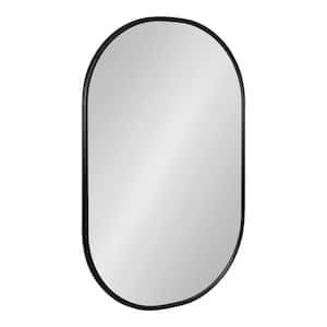 Caskill 22.00 in. W x 34.00 in. H Black Oval Modern Framed Decorative Wall Mirror