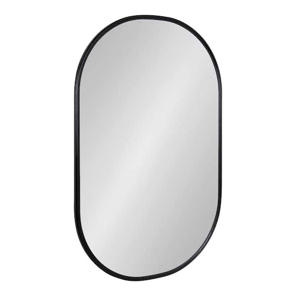 Kate and Laurel Caskill 22.00 in. W x 34.00 in. H Black Oval Modern Framed Decorative Wall Mirror