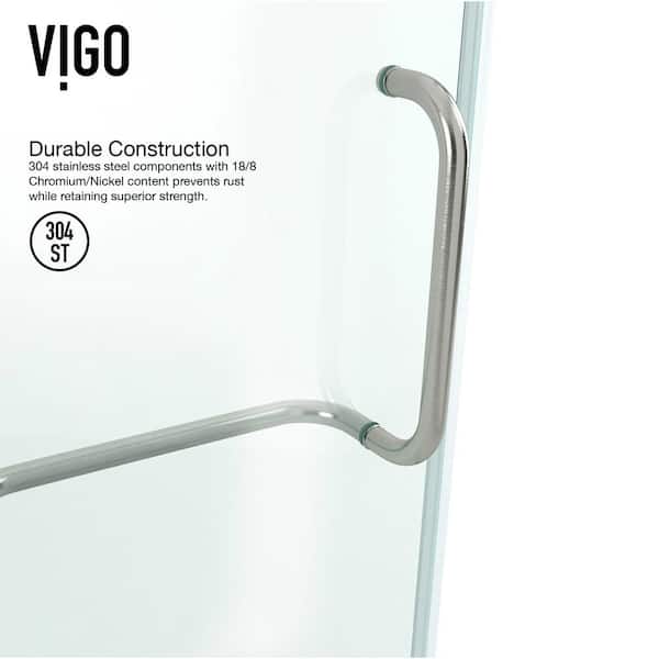 Monteray 32 in. L x 48 in. W x 79 in. H Frameless Pivot Shower Enclosure Kit in Brushed Nickel with 3/8 in. Clear Glass