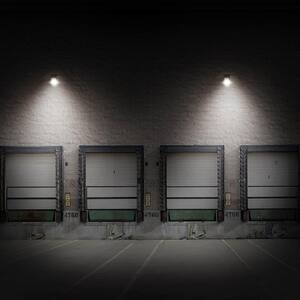 Commercial 100-Watt Equivalent Integrated LED Bronze Outdoor Wall Pack Over Door Light, 1500 Lumens