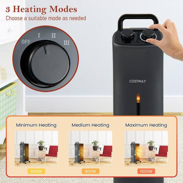Costway 1500-Watt Electric Heater Oil Filled Space Heater Costway 1500-Watt Electric Heater Oil Filled Space Heater