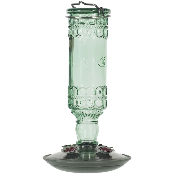 Perky-Pet Green Antique Bottle Decorative Glass Hummingbird Feeder - 10 oz. Capacity