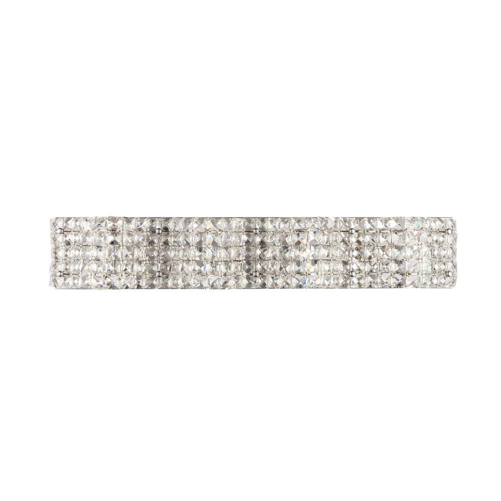 Timeless Home Oliver 26.8 in. W x 4.7 in. H 4-Light Chrome and Clear Crysta