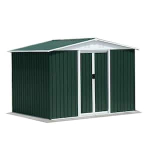 8 ft. W x 6 ft. D Green Metal Outdoor Storage Shed with Sliding Doors (48 sq. ft.)