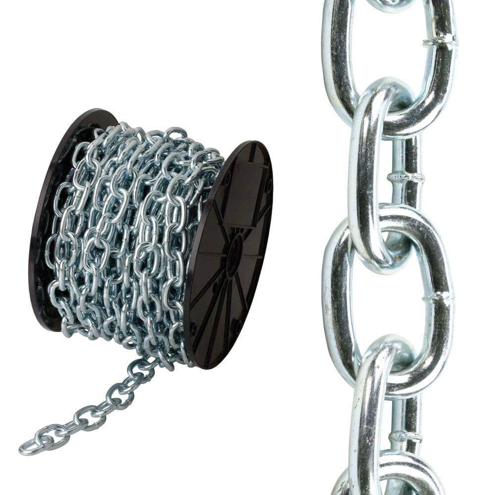 Everbilt #2/0 x 50 ft. Zinc Plated Steel Passing Link Chain 806460 - The  Home Depot