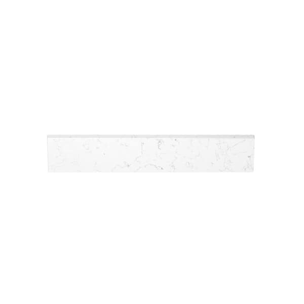 Winette 21.14" x 4" Engineered Marble Bathroom Sidesplash in Carrara White