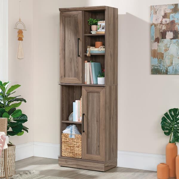 Homeplus 2 Door Farmhouse Storage Cabinet Salt Oak - Sauder