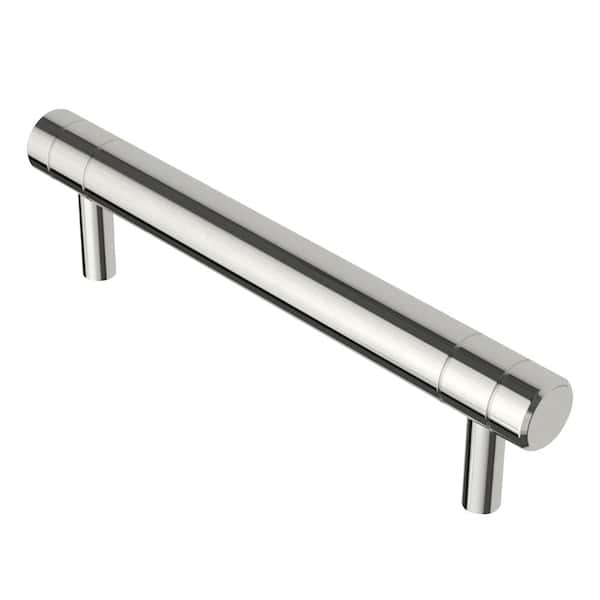 Liberty Etched Modern 4 in. (102 mm) Polished Chrome Cabinet Drawer Bar Pull