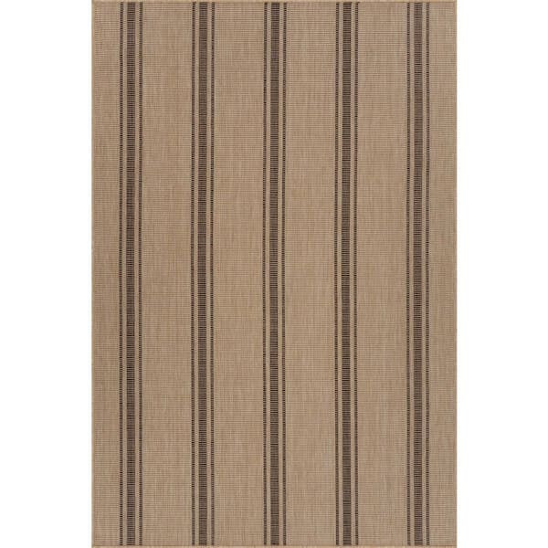 Elyria Striped Brown 5 ft. x 8 ft. Outdoor Area Rug