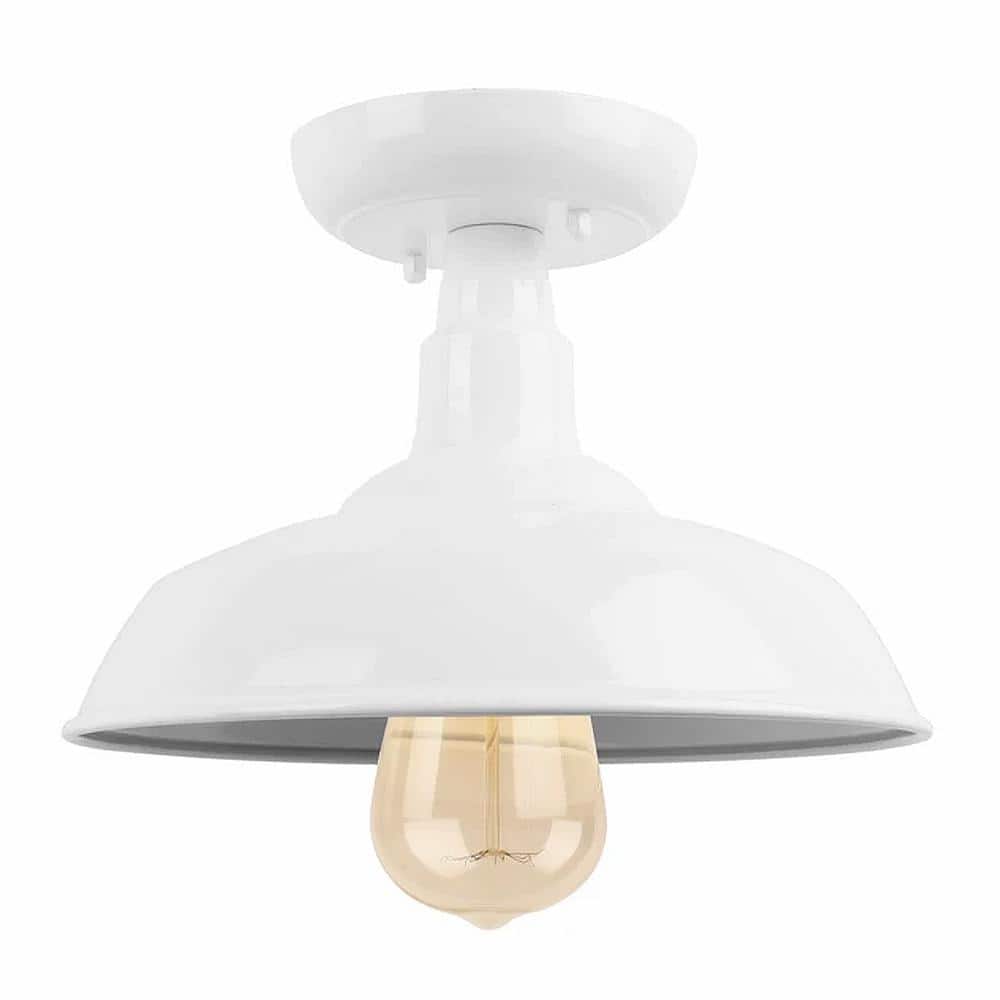 Mahara 10 in. 1 Light White Semi-Flush Mount