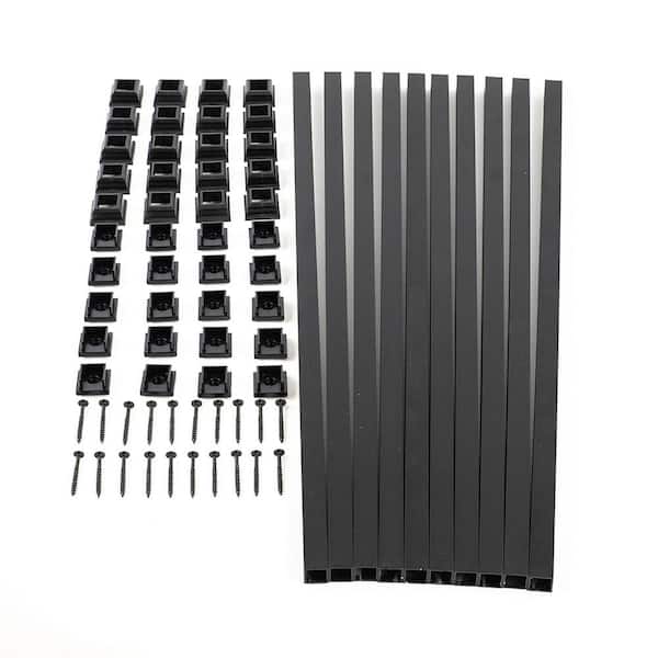 SNAP 'N LOCK 25 in. Snap and Lock Polycarbonate with Aluminum Baluster Kits Square (Case with 10 Kits)