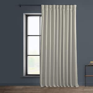 Birch Ivory Faux Linen Extra Wide Room Darkening Curtain - 100 in. W X 84 in. L (1 Panel)