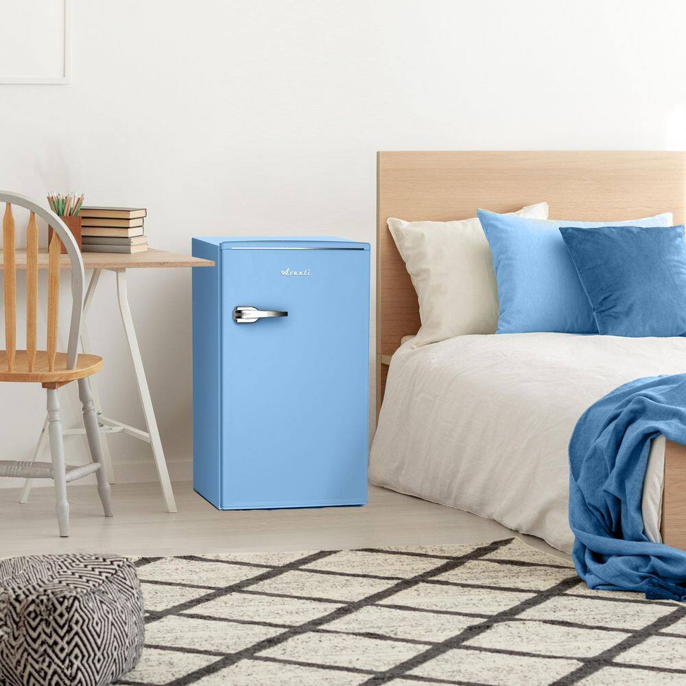 Robin's Egg Blue Compact Retro Mini Fridge with Glass Shelves