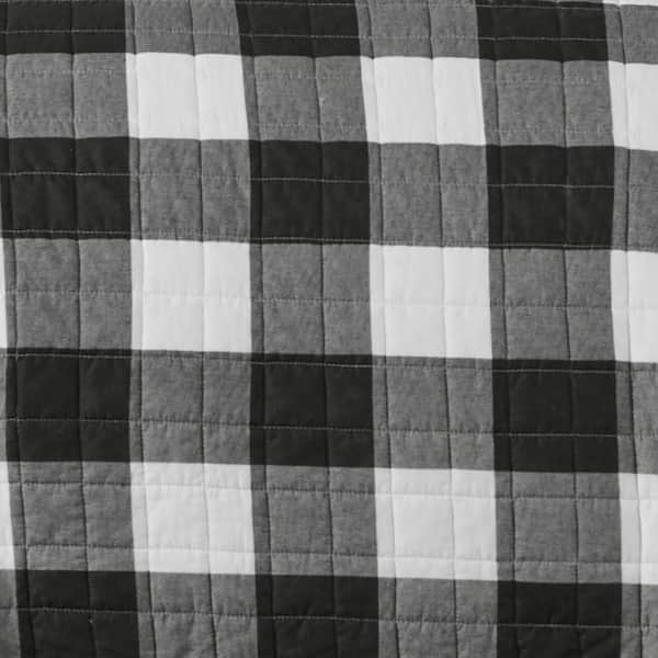 LEVTEX HOME Camden 3-Piece Black Checked Cotton Full/Queen LEVTEX HOME Camden 3-Piece Black Checked Cotton Full/Queen