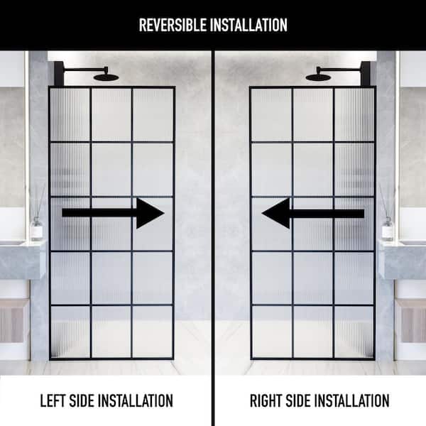 VIGO Mosaic 34 in. W x 74 in. H Framed Fixed Shower Screen