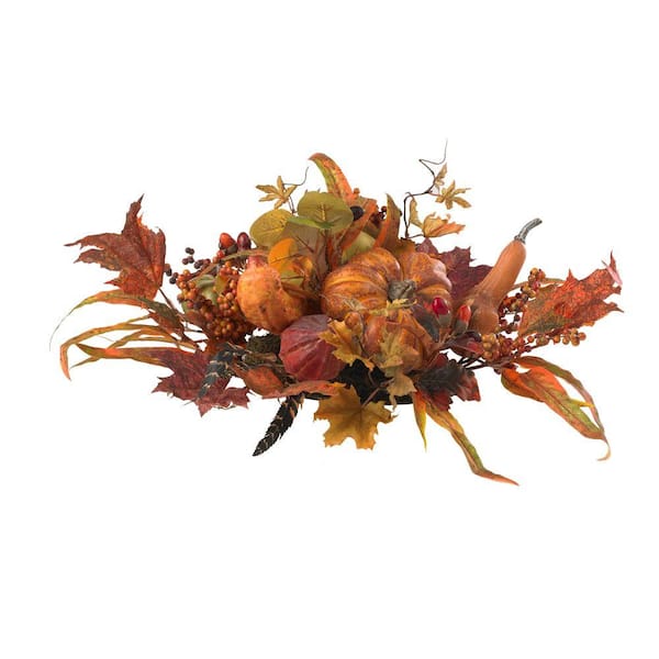 Nearly Natural 26 in. Harvest Artificial Foliage Centerpiece