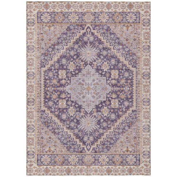 Chantille Machine Washable Indoor/Outdoor Abstract ACN2806 Purple 8 ft. x 10 ft. Area Rug