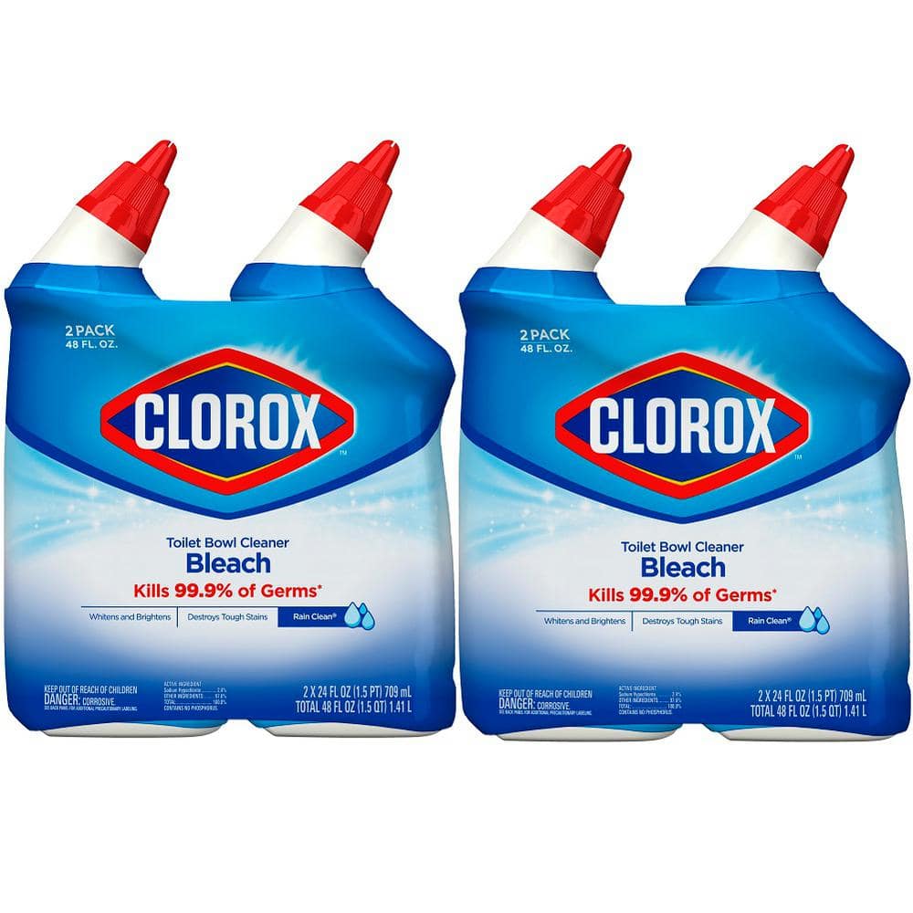 Clorox Toilet Bowl Cleaner with Bleach, Rain Clean, 6 pk./24 oz.