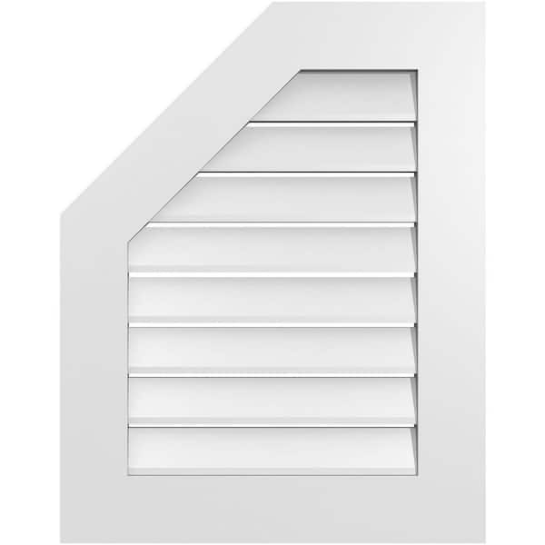 Ekena Millwork 22 in. x 28 in. Octagonal Surface Mount PVC Gable Vent: Functional with Standard Frame