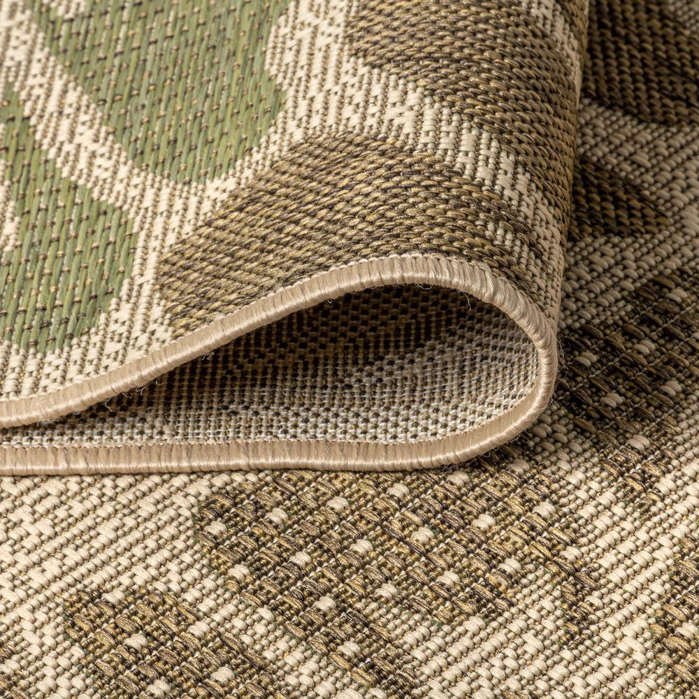 Sage & Brown Floral Flat Woven 4'x6' Synthetic Area Rug