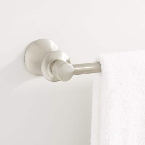SIGNATURE HARDWARE Pendleton 24 in. Wall Mounted Single Towel Bar in Brushed Nickel