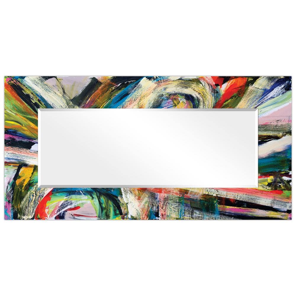 Eclat Art Deco 72"x36" Frameless Beveled Tempered Glass Wall Mirror