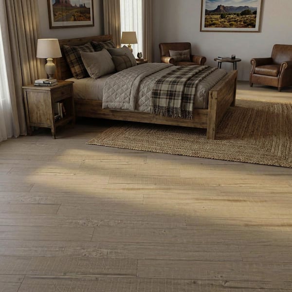 30PCS 12 MIL 6 in. x 36 in. x 1.8mm Light Brown Vinyl Peel and Stick Flooring Tile, Water Resistant (45 sq.ft.)