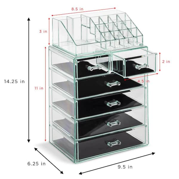 Sorbus Set of 6 Adhesive Acrylic Shelf Divider Organizers