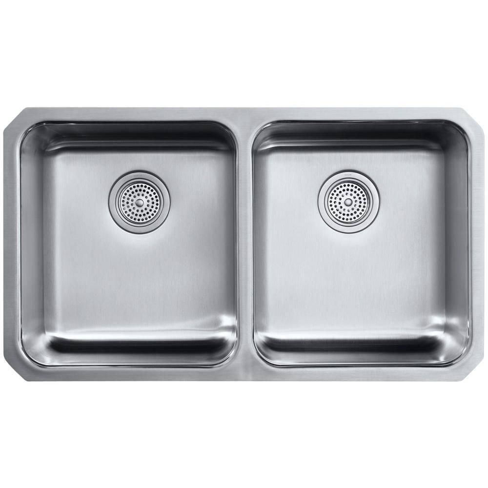 31.5" Stainless Steel Double Bowl Undermount Kitchen Sink