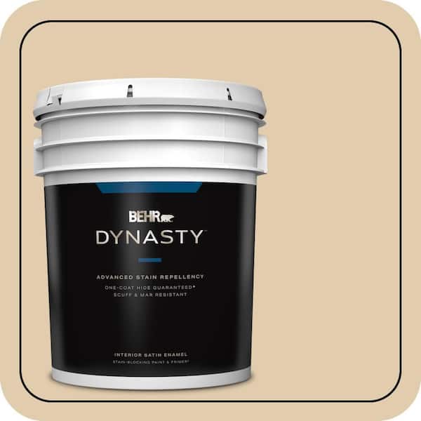 BEHR DYNASTY 5 gal. #MQ3-44 Ancient Scroll One-Coat Hide Satin Enamel Stain-Blocking Interior Paint and Primer