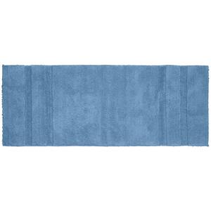 Majesty Cotton Sky Blue 22 in. x 60 in. Washable Bathroom Accent Rug