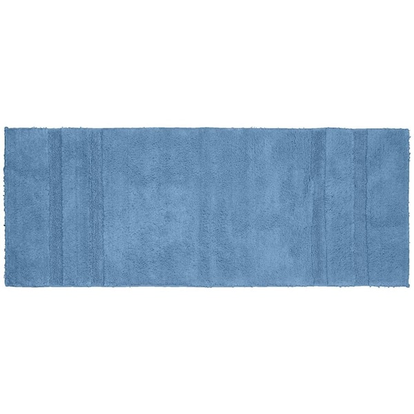 Garland Rug Majesty Cotton Sky Blue 22 in. x 60 in. Washable Bathroom Accent Rug