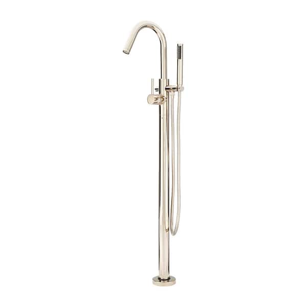 Pfister Modern Freestanding Roman Tub Trim Kit with Hand Shower in Polished Nickel