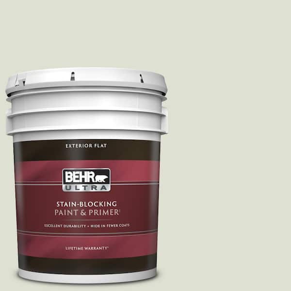 BEHR ULTRA 5 gal. #PPU10-12 Whitened Sage Flat Exterior Paint & Primer