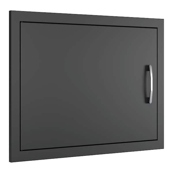 24 x 17 in Rust-Proof Stainless Steel Double BBQ Outdoor Kitchen Access Door for Island and Grilling Station
