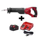 M18 18-Volt Lithium-Ion Cordless Sawzall Reciprocating Saw with M18 Starter Kit (1) 5.0Ah Battery and Charger