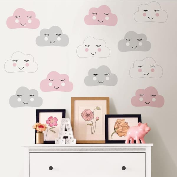 WallPops Pink Head in The Clouds Wall Decal