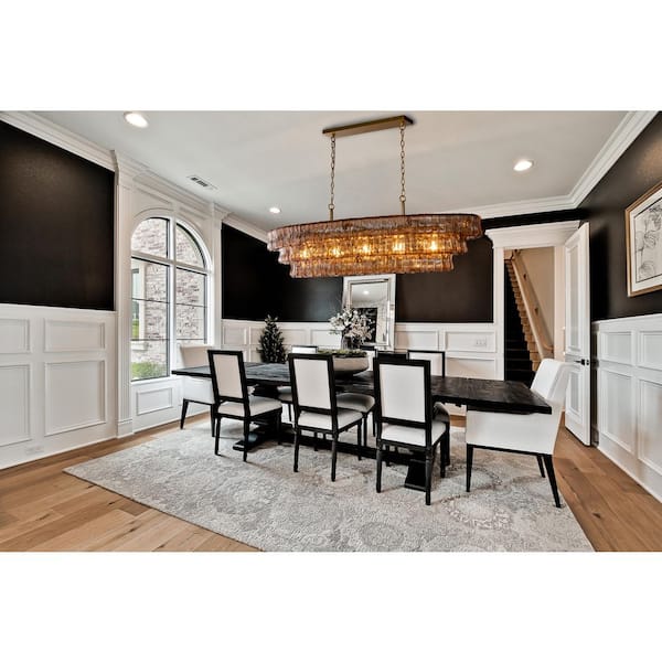 Modern Chandelier 54 in. 5-Lights Gold Crystal Linear Chandelier for Dining Room, Living Room, Kitchen Island, Foyer