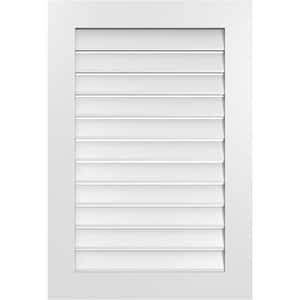 26 in. x 38 in. Vertical Surface Mount PVC Gable Vent: Functional with Standard Frame