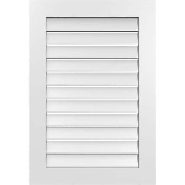 Ekena Millwork 26 in. x 38 in. Vertical Surface Mount PVC Gable Vent: Functional with Standard Frame