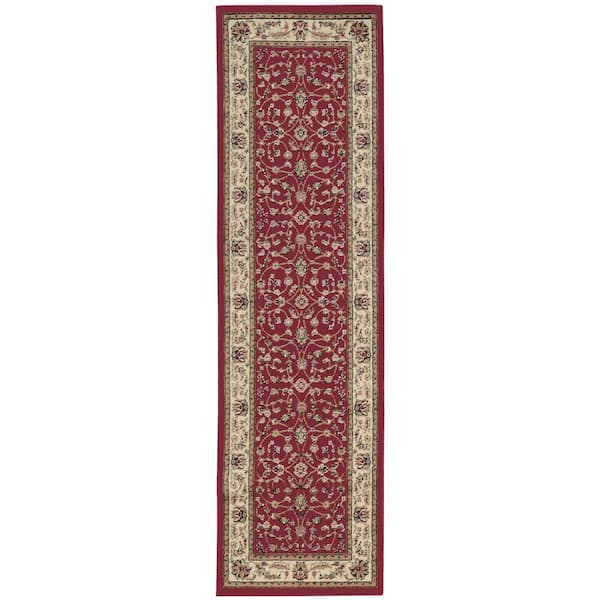 Unbranded Como Red 2 ft. x 7 ft. Traditional Oriental Scroll Area Rug