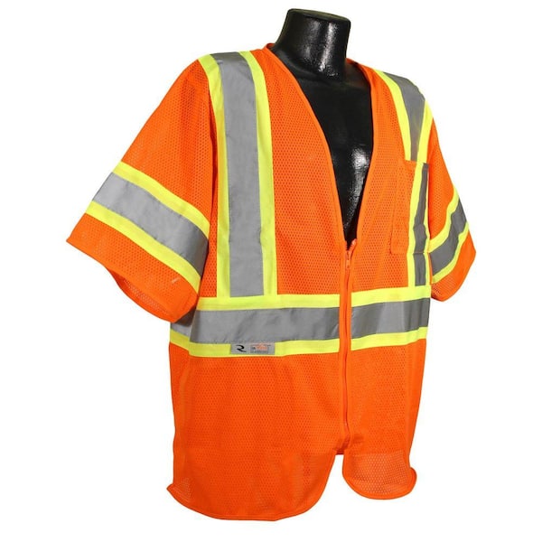 Radians CL 3 with Contrast Orange Medium Safety Vest SV22-3ZOM-M - The ...