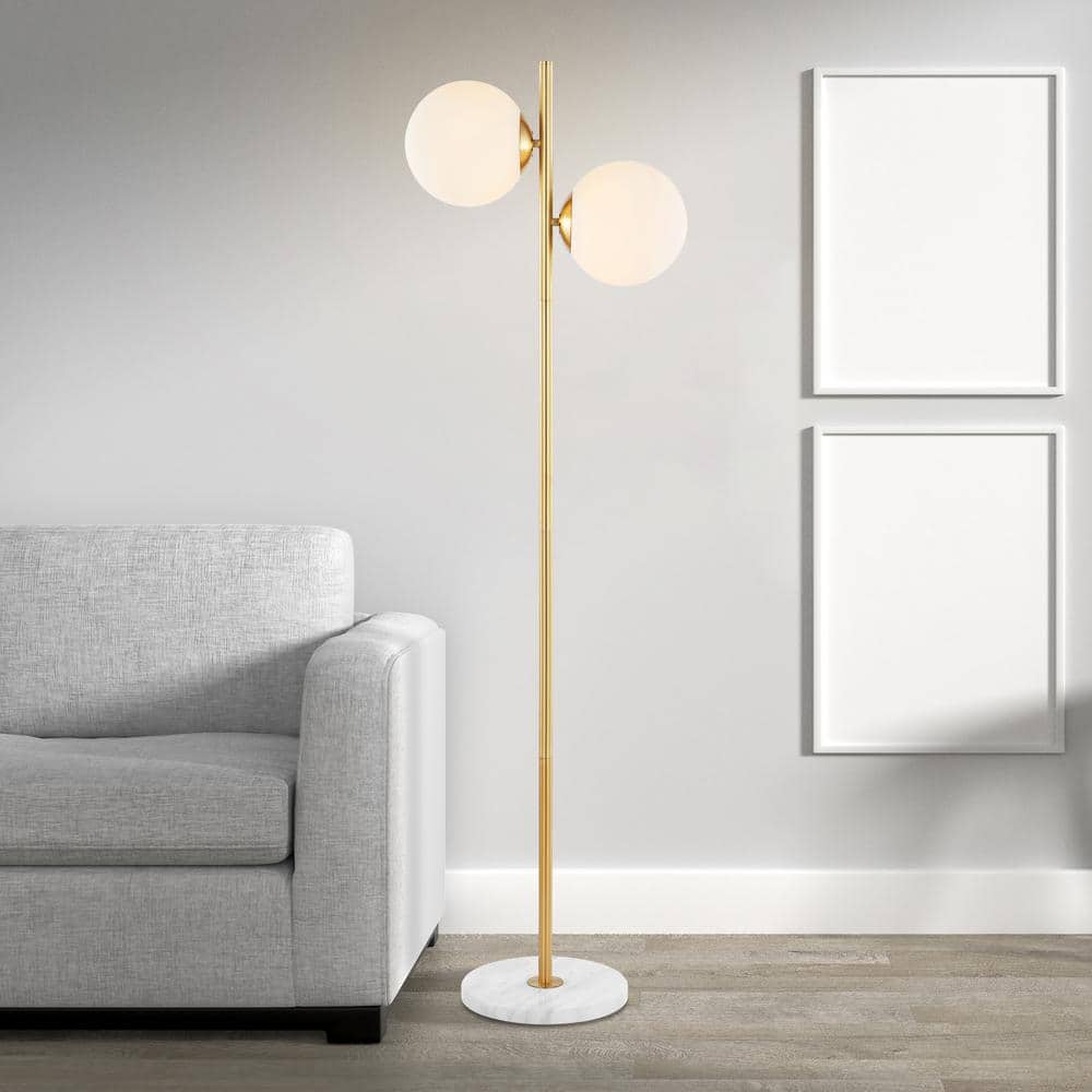 Oscar 60.5" Gold Modern Candlestick LED Floor Lamp