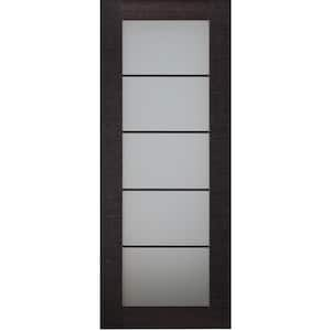 Avanti 5-Lite 31,75" x 79,375" No Bore Full LiteFrosted Glass Black Apricot Finished Wood Composite Interior Door Slab