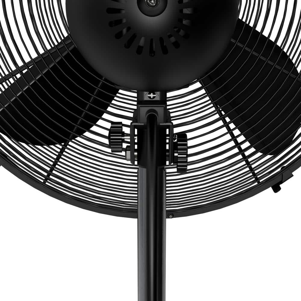Hunter Matte Black 48" Oscillating Pedestal Fan with Adjustable Height