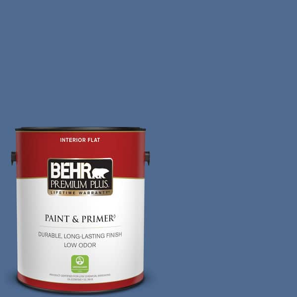 BEHR PREMIUM PLUS 1 gal. #590D-6 Wickford Bay Flat Low Odor Interior Paint & Primer