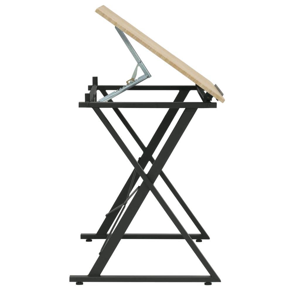Ashwood and Charcoal Adjustable Drawing Table with Steel Frame